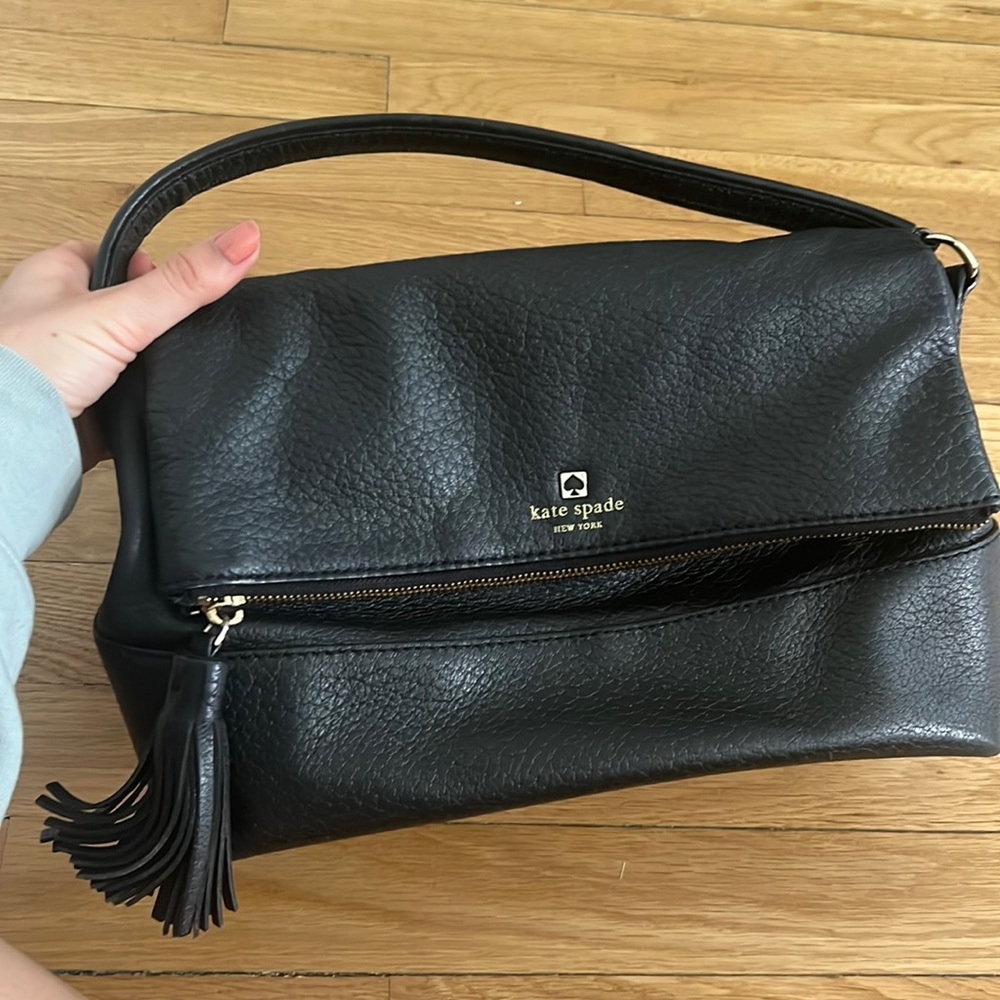 Kate Spade black hobo bag with tassel